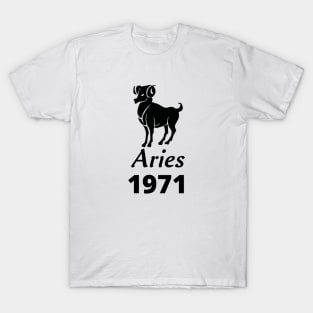 Black Aries Zodiac 1971 T-Shirt